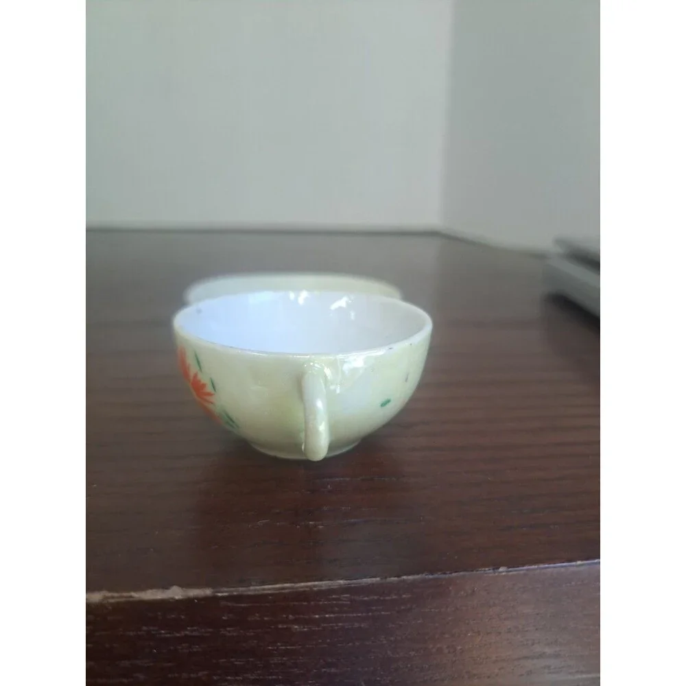 Vintage 1930s Minature Porcelain Floral Teacup And Saucer Set